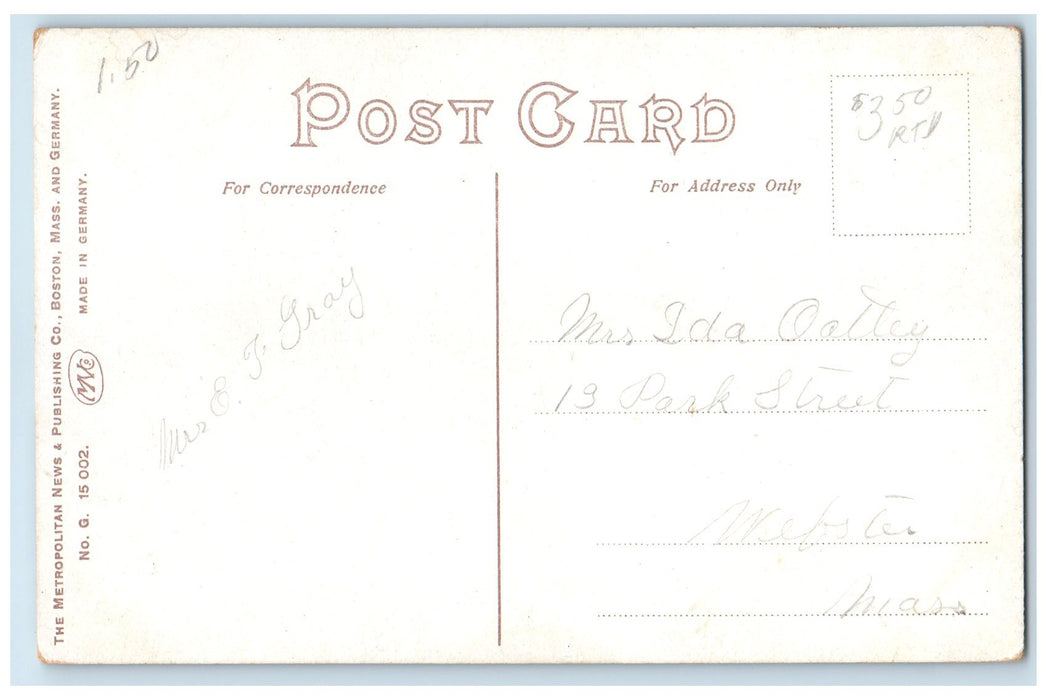 c1910's City Hospital Exterior Trees Scene New Haven Connecticut CT Postcard