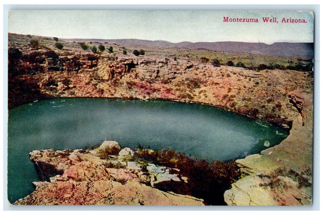 c1950's Aerial View Mountain Montezuma Well Arizona AZ Unposted Vintage Postcard