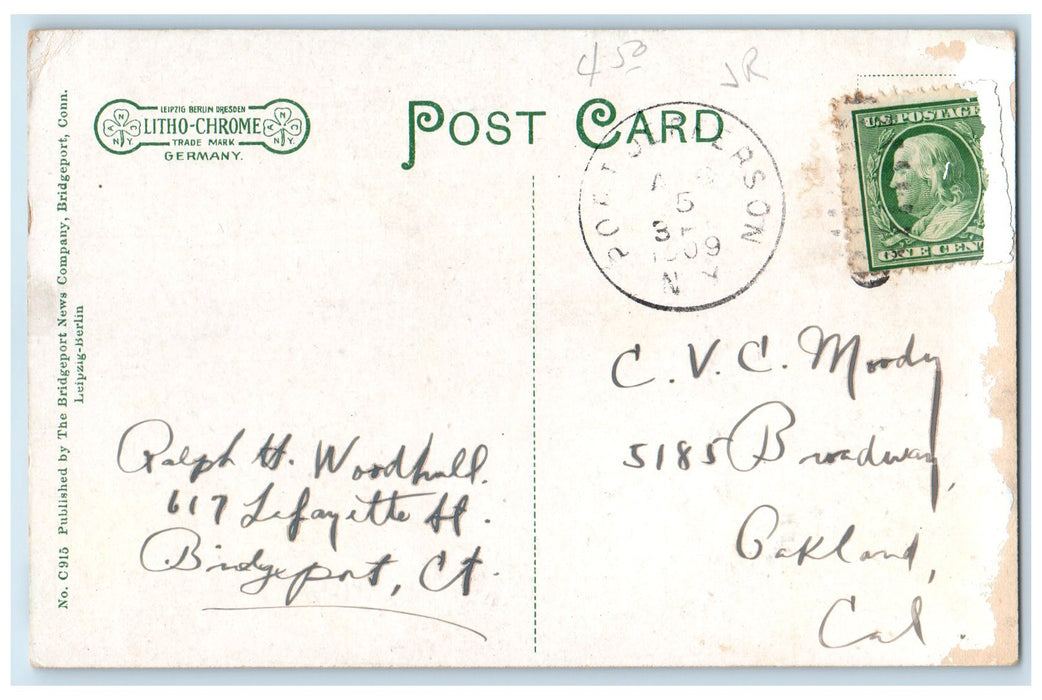 1909 St. Vincent's Hospital Exterior Scene Bridgeport Connecticut CT Postcard