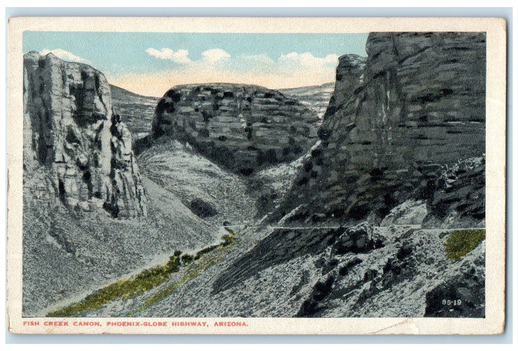 c1920 Fish Creek Canon Rock Formation Phoenix Globe Highway Arizona AZ Postcard