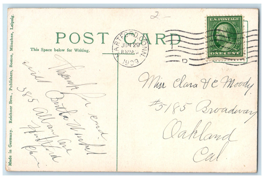 1909 St. Joseph's Cathedral Exterior Roadside Hartford Connecticut CT Postcard
