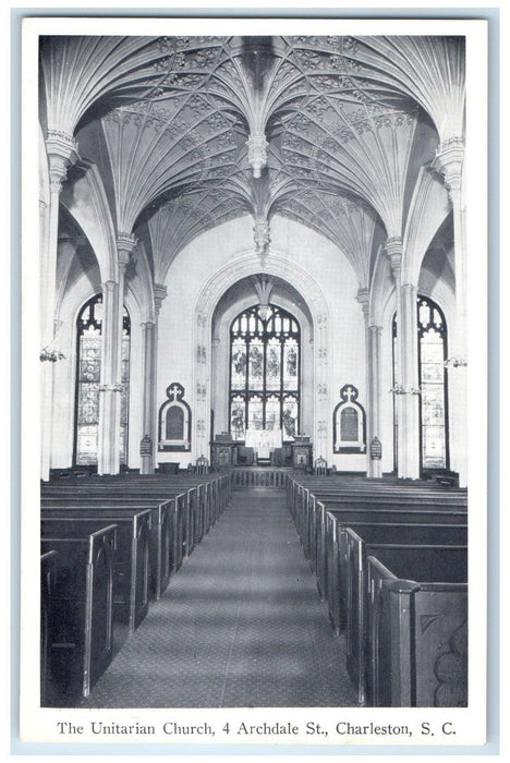 c1920 The Unitarian Church Archdale St. Charleston South California CA Postcard