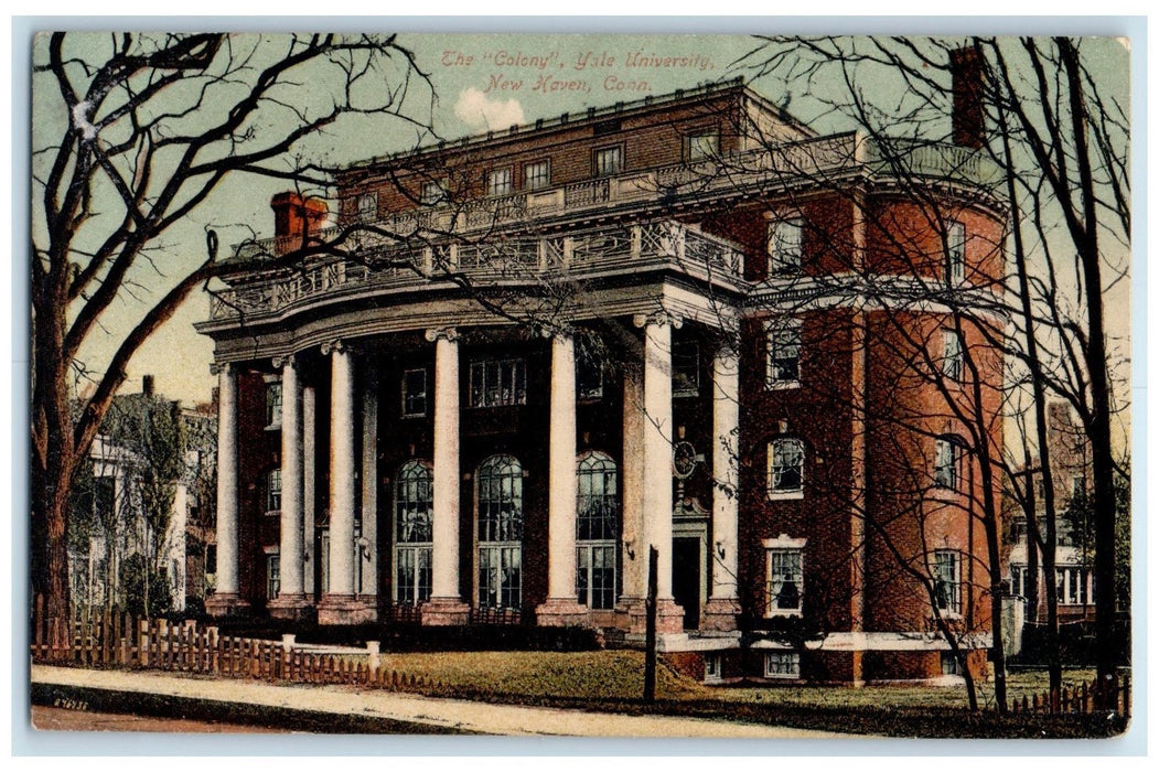 1910 The Colony Yale University New Haven Connecticut CT Posted Trees Postcard