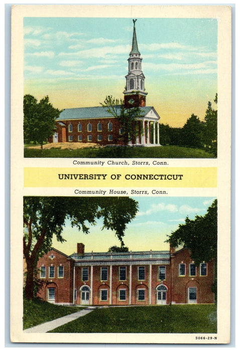 c1940's University Of Connecticut Community House Storrs Connecticut CT Postcard