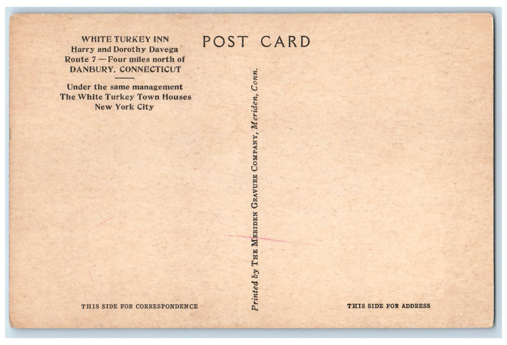 c1940s Entrance Buildings White Turkey Inn Danbury Connecticut CT Trees Postcard