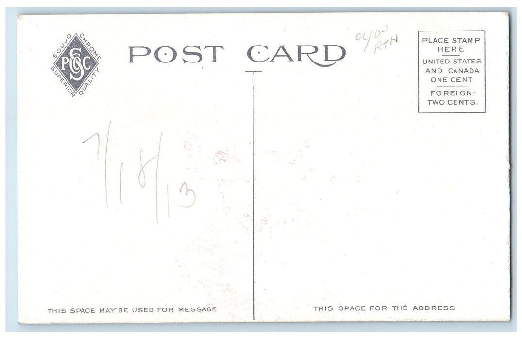 c1920's Y. M. C. A. Building Bridgeport Connecticut CT Unposted Flag Postcard