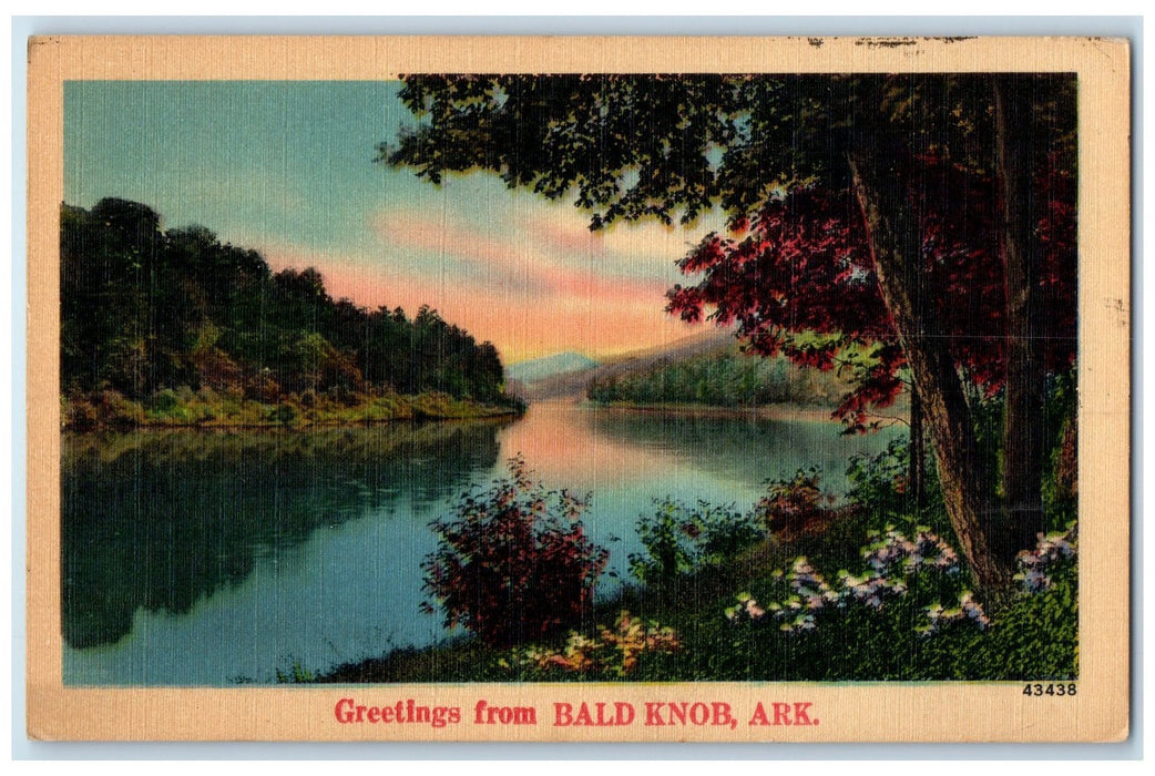 c1940's Greetings From Bald Knob Lake View Arkansas AR Unposted Vintage Postcard