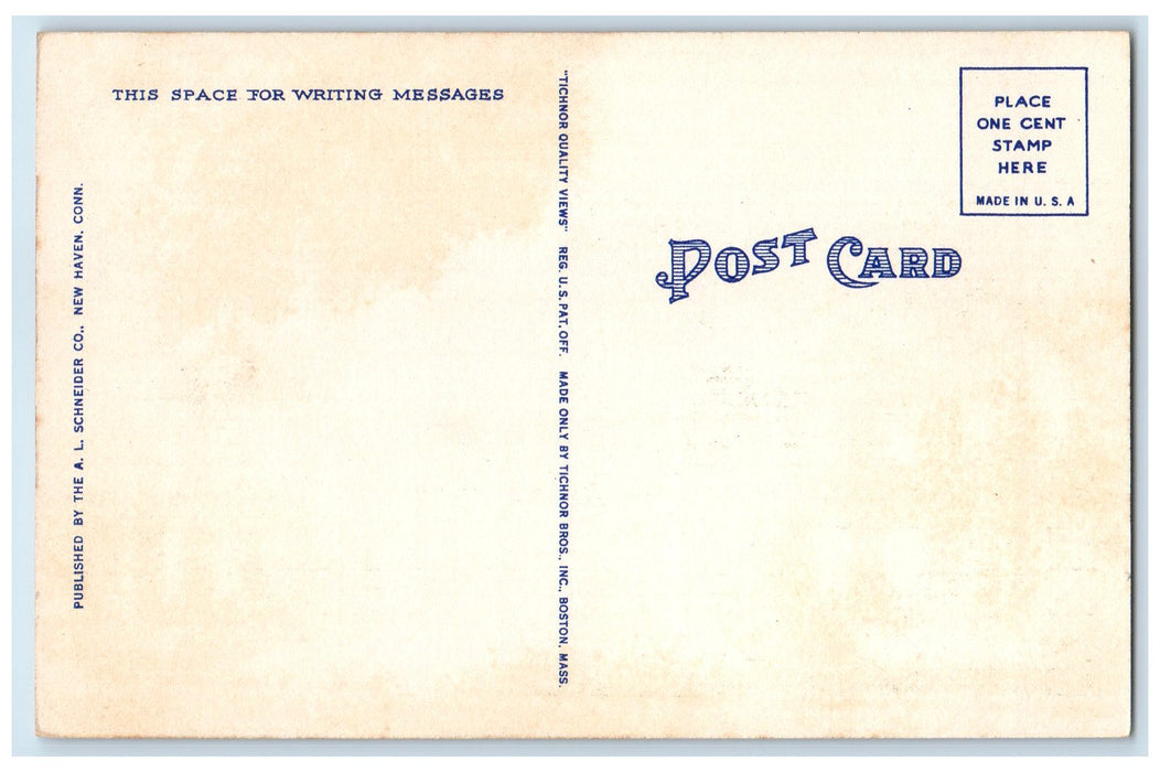 c1940's Old Tower Light Lighthouse Point Park New Haven Connecticut CT Postcard