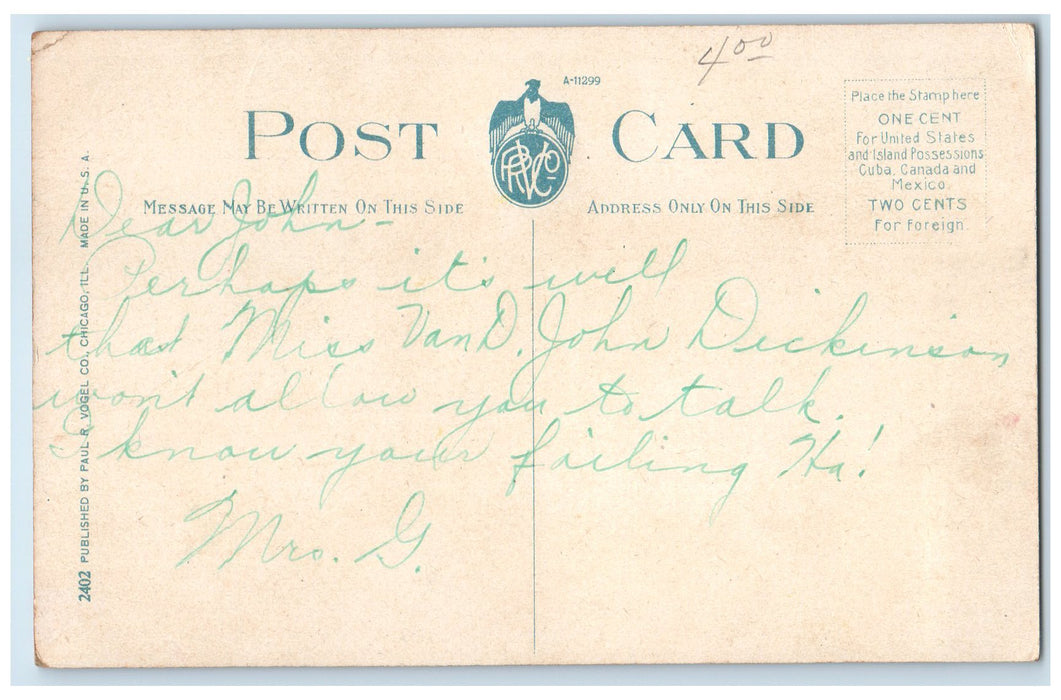 c1920's View Near Country Club Scene Iowa City Iowa IA Unposted Vintage Postcard