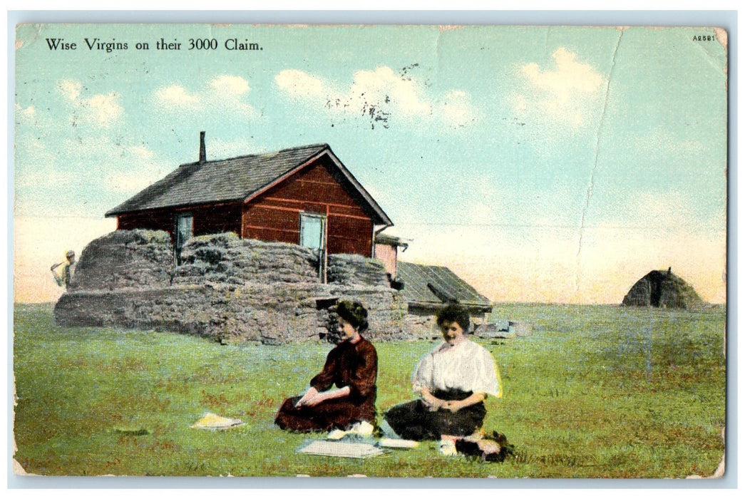 1911 Wise Virgins Their 3000 Claims Ladies Hot Springs South Dakota SD Postcard