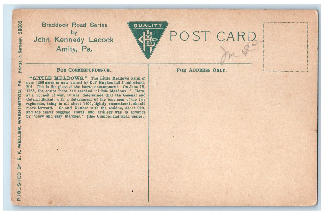 c1910's Little Meadows Cumberland Two Men Lying On Ground  Maryland MD Postcard