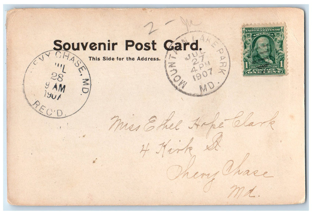 1907 Boiling Springs Man Standing Shade Forest View Garrett Maryland MD Postcard