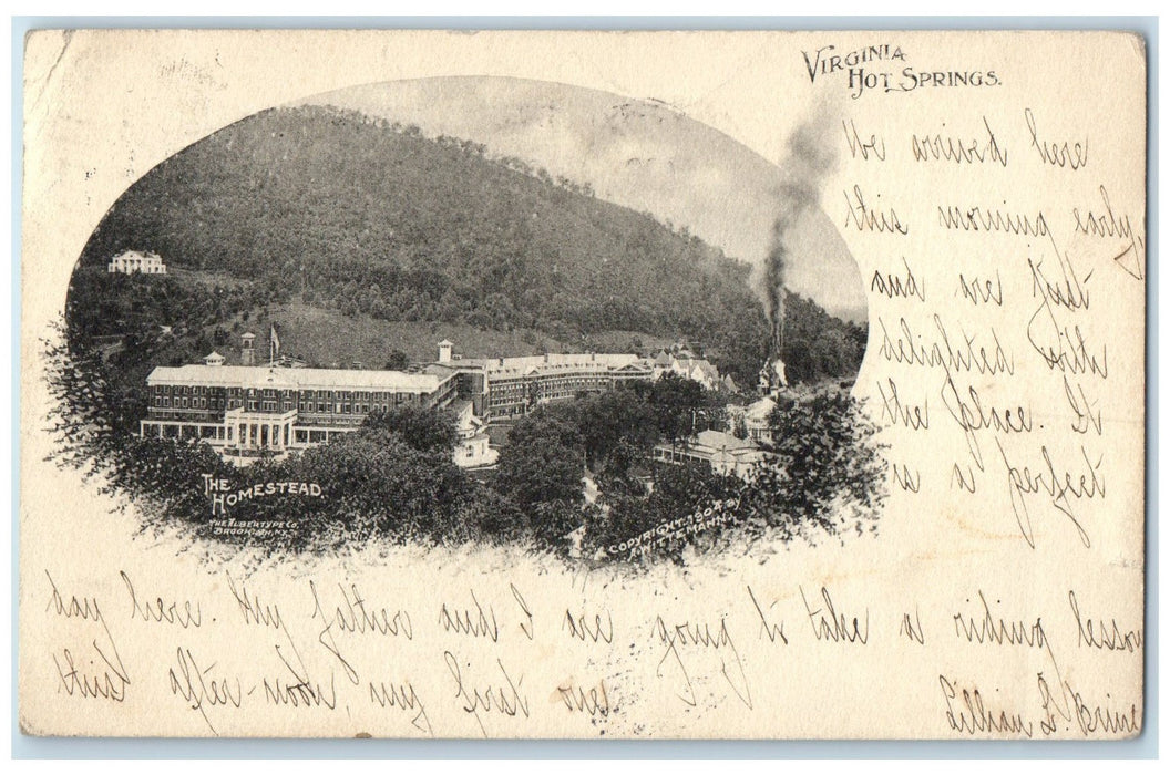 1906 Aerial View Of The Homestead Hot Springs Virginia VA Antique Postcard