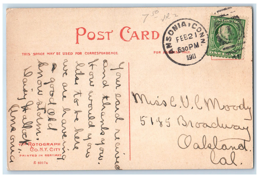 1911 Main Street Horse Buggy Stores Railroad View Derby Connecticut CT Postcard