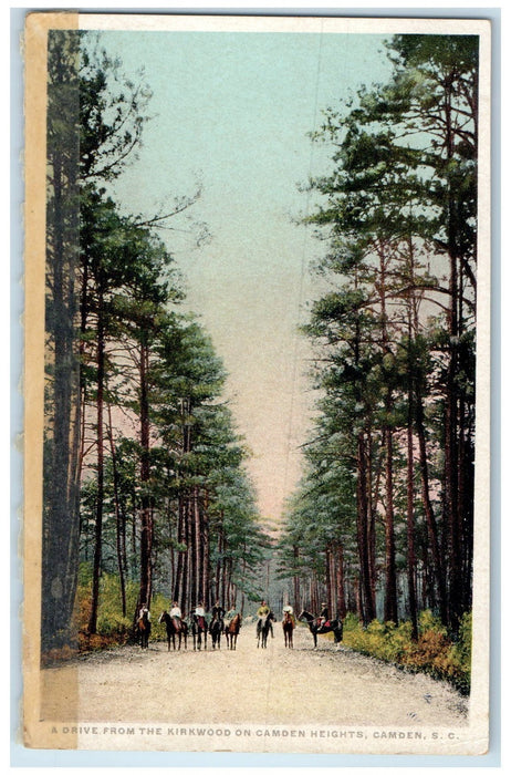 c1920's Drive From Kirkwood Horse Men Camden Heights South Carolina SC Postcard