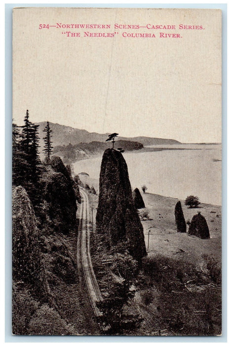 c1910 Northwestern Scenes Cascade The Needles Columbia River Oregon OR Postcard