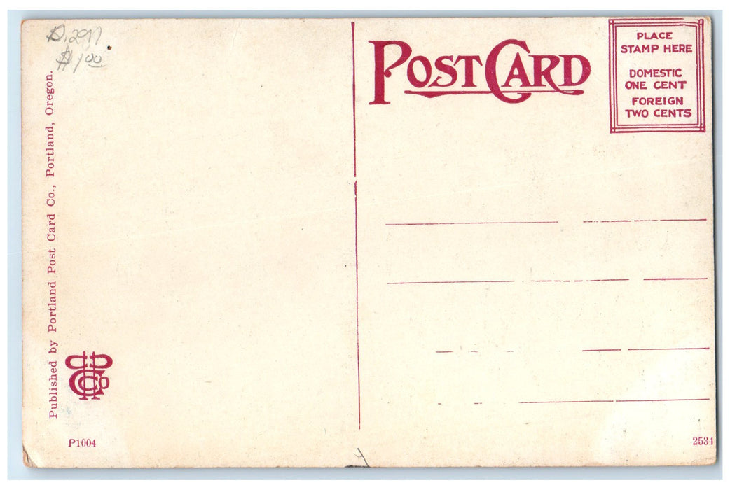 c1910 Morrison St. Building Trolley Railroad People Portland Oregon OR Postcard