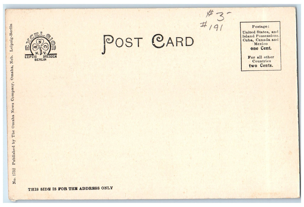 c1905 Post Office Building Road View South Omaha Nebraska NE Unposted Postcard
