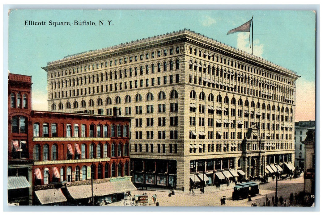 c1910's Ellicott Square Exterior Roadside Buffalo New York NY Unposted Postcard