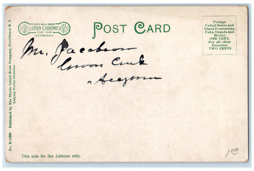 c1905's Fountain Scene In Davis Park Danielson Connecticut CT Unposted Postcard