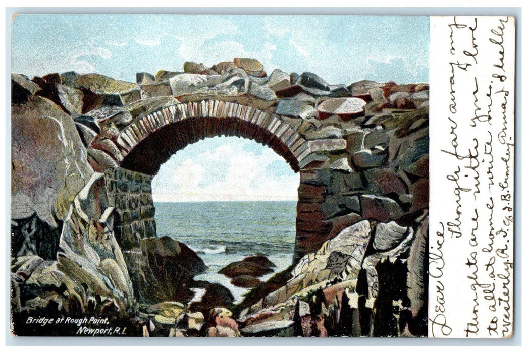 1905 Bridge At Rough Point Scene Newport Rhode Island RI Posted Vintage Postcard