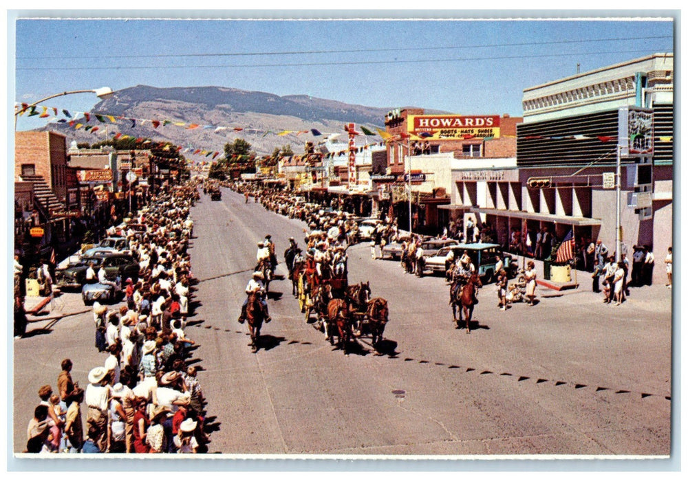 c1960's Sheridan Avenue Gateway Entrance Main Street Of Cody Wyoming WY Postcard