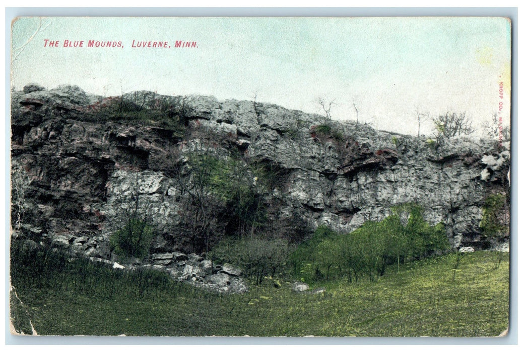 1910 The Blue Mounds Rock Formation Luverne Minnesota MN Antique Posted Postcard