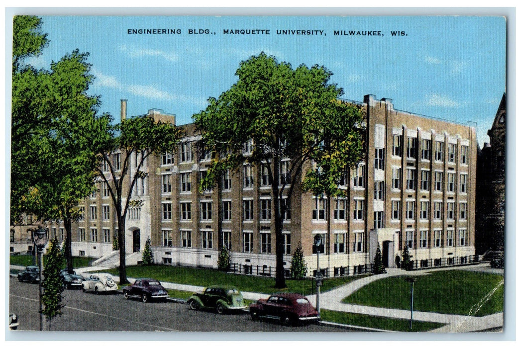 c1940 Engineering Building Marquette University Milwaukee Wisconsin WI Postcard