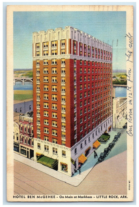 1946 Hotel Ben McGehee On Main Markham Exterior Little Rock Arkansas AR Postcard