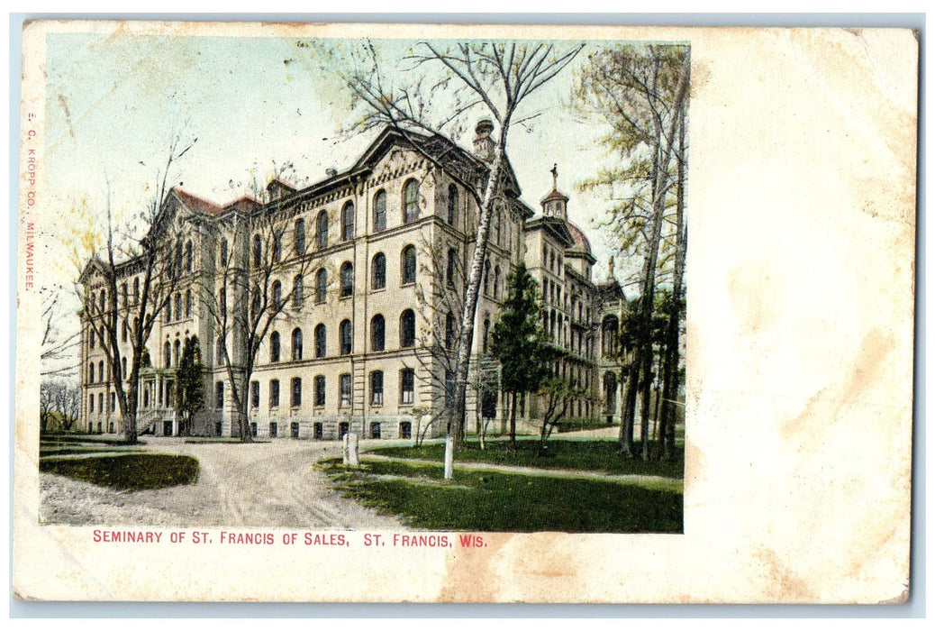 1914 Seminary Of St. Francis Of Sales Building St. Francis Wisconsin WI Postcard