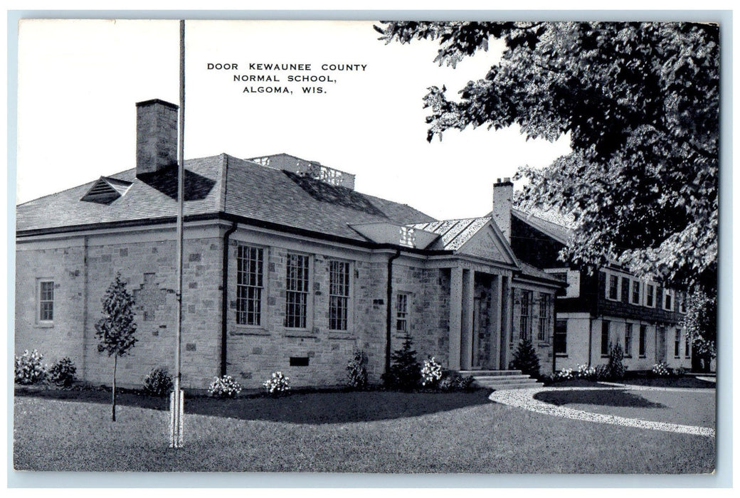 c1950's Door Kewaunee County Normal School Campus Algoma Wisconsin WI Postcard