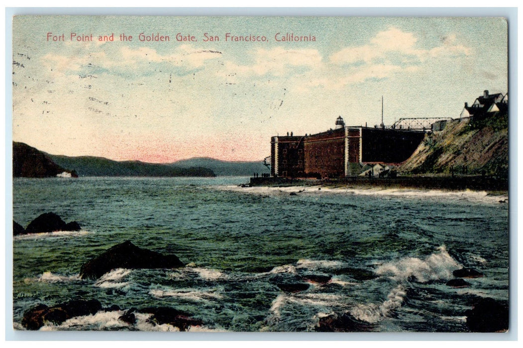 1908 Fort Point And Golden Gate View San Francisco California CA Posted Postcard