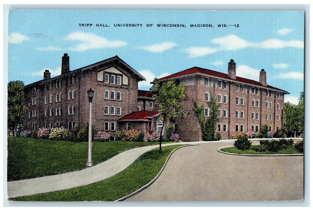 1946 Tripp Hall University Of Wisconsin Building Madison Wisconsin WI Postcard