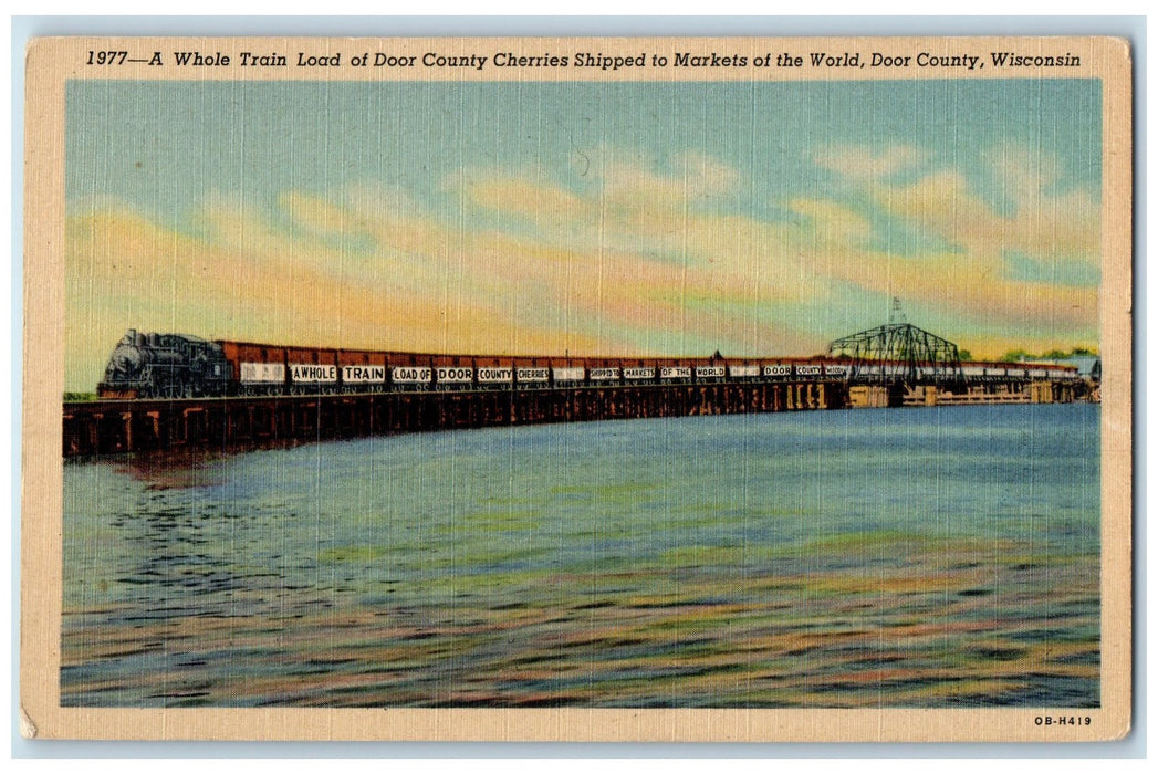 c1940's Whole Train Load Of Door County Ships To Market Door County WI Postcard