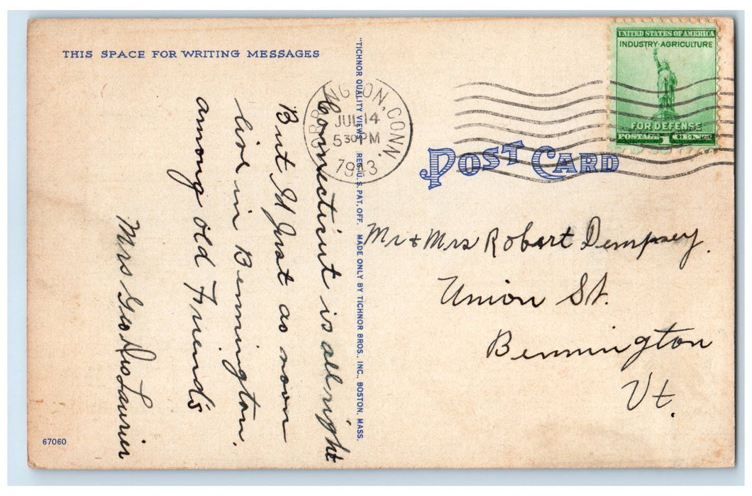 1907 Bird's Eye View Of Torrington Houses Schools Connecticut CT Posted Postcard