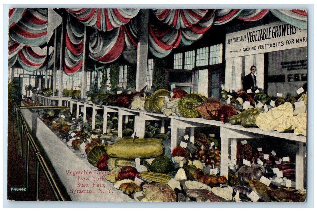 c1910's Vegetable Display New York State Fair View Syracuse New York NY Postcard