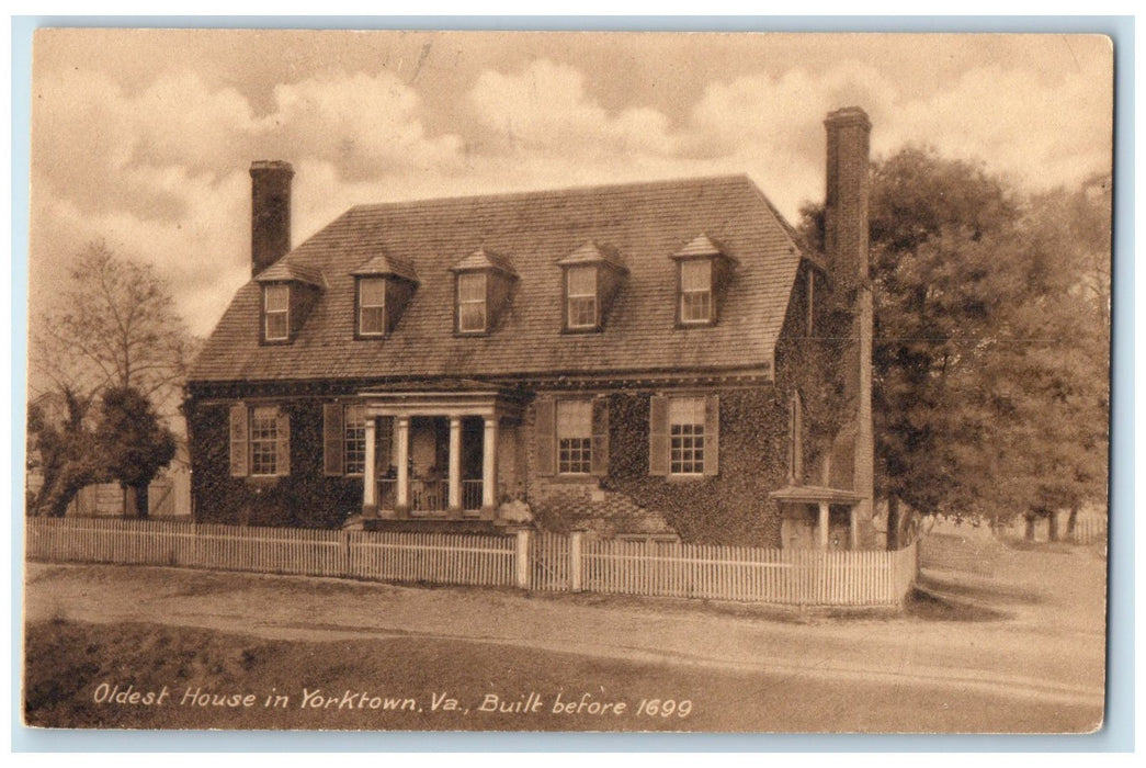 c1950's Oldest House Built Before 1699 Yorktown Virginia VA Unposted Postcard