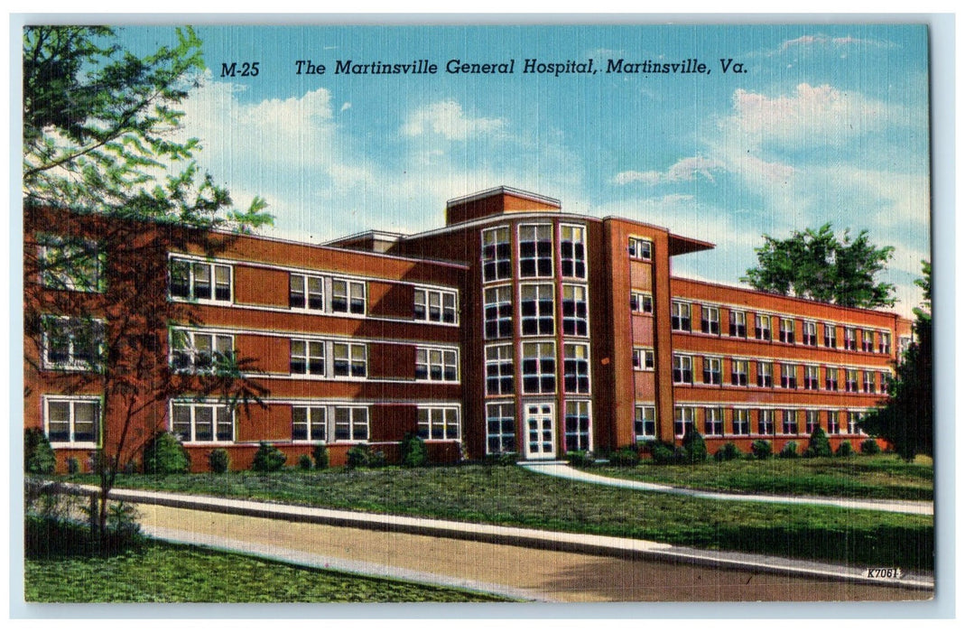 c1940's The Martinsville General Hospital View Martinsville Virginia VA Postcard