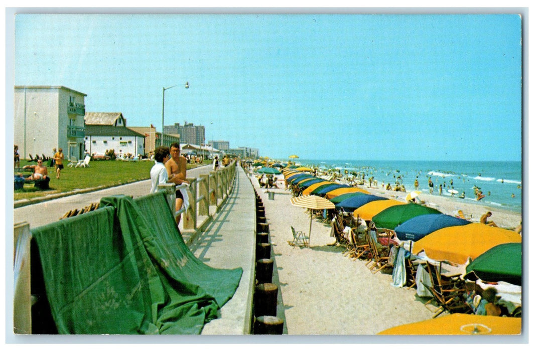 1973 Sun Bathers Enjoying Warm Beach Resort Virginia Beach Virginia VA Postcard