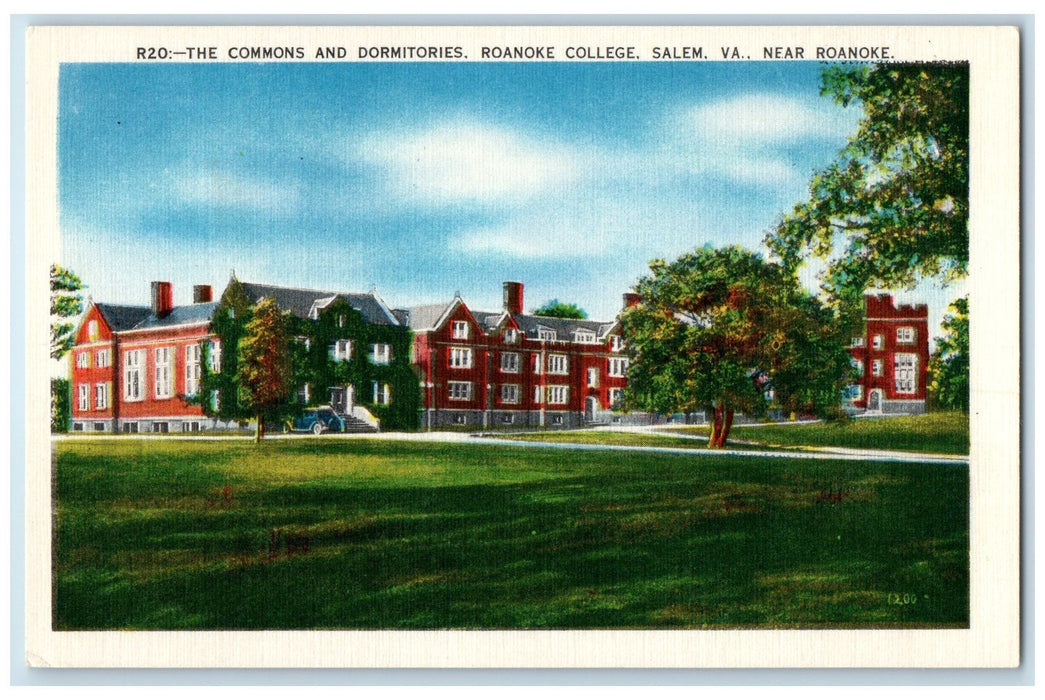 c1940's The Commons & Dormitories Roanoke College Salem Virginia VA Postcard