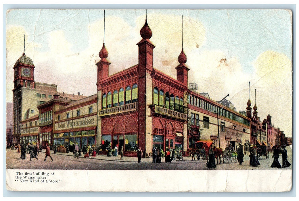 c1910's The First Building Of Wannamaker Philadelphia Pennsylvania PA Postcard