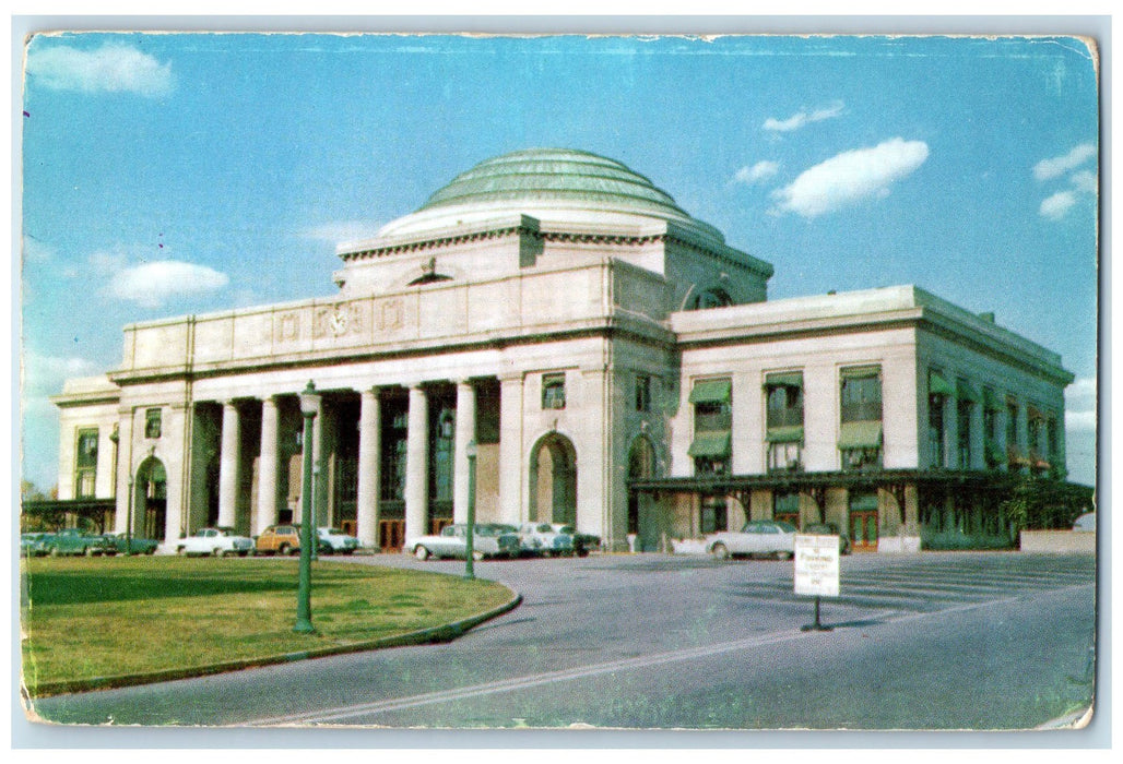 c1950's Broad Street Station Building Dome Cars Richmond Virginia VA Postcard