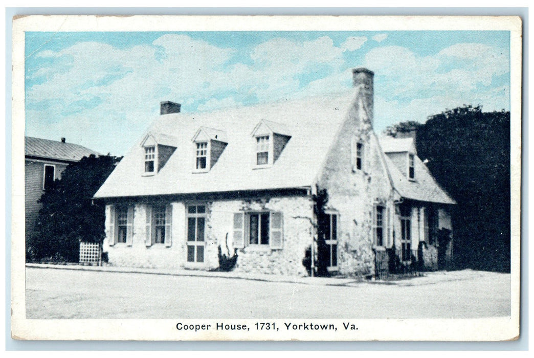 c1920's Cooper House Built 1731 Exterior Roadside Yorktown Virginia VA Postcard