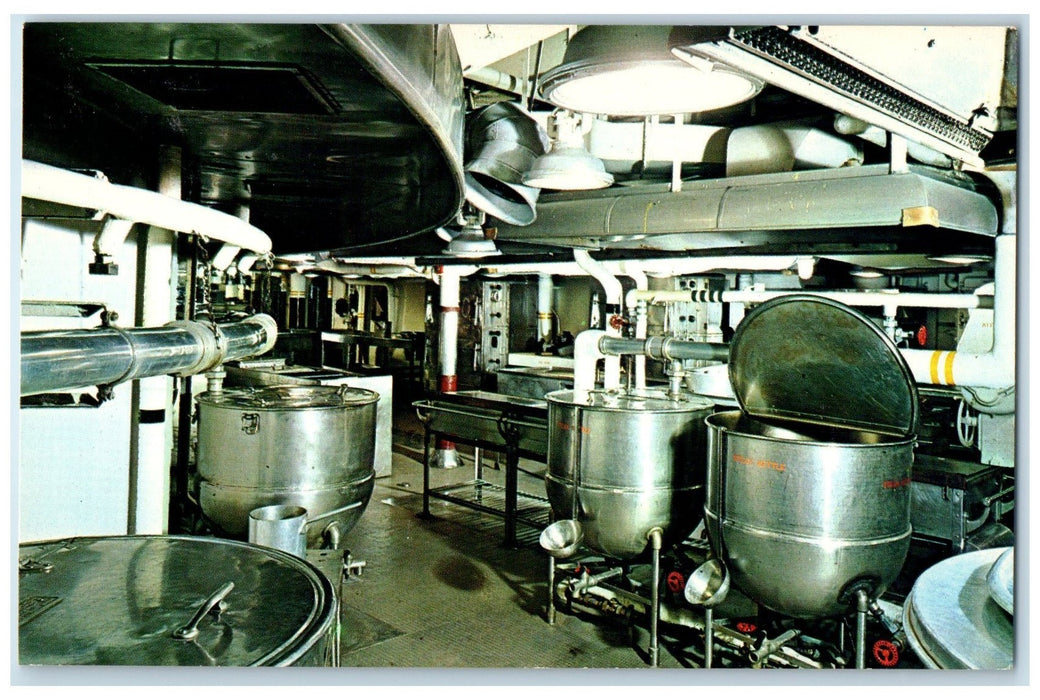 c1960's Galley Aboard The USS North Carolina Wilmington NC Unposted Postcard