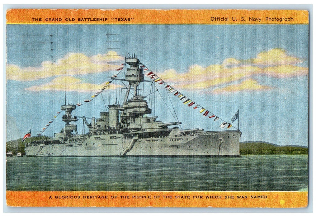 1949 View Of The Grand Old Battleship Texas Austin Texas TE Posted Postcard