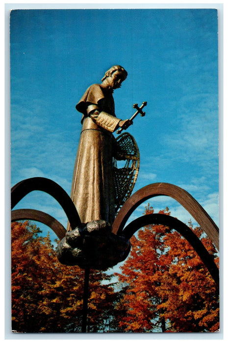 c1960's Monument Shrine Of The Snowshoe Priest Scene L'Anse Michigan MI Postcard