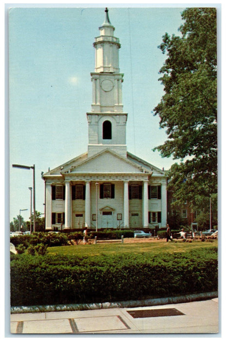 c1960's Old First Church Exterior Springfield Massachusetts MA Trees Postcard