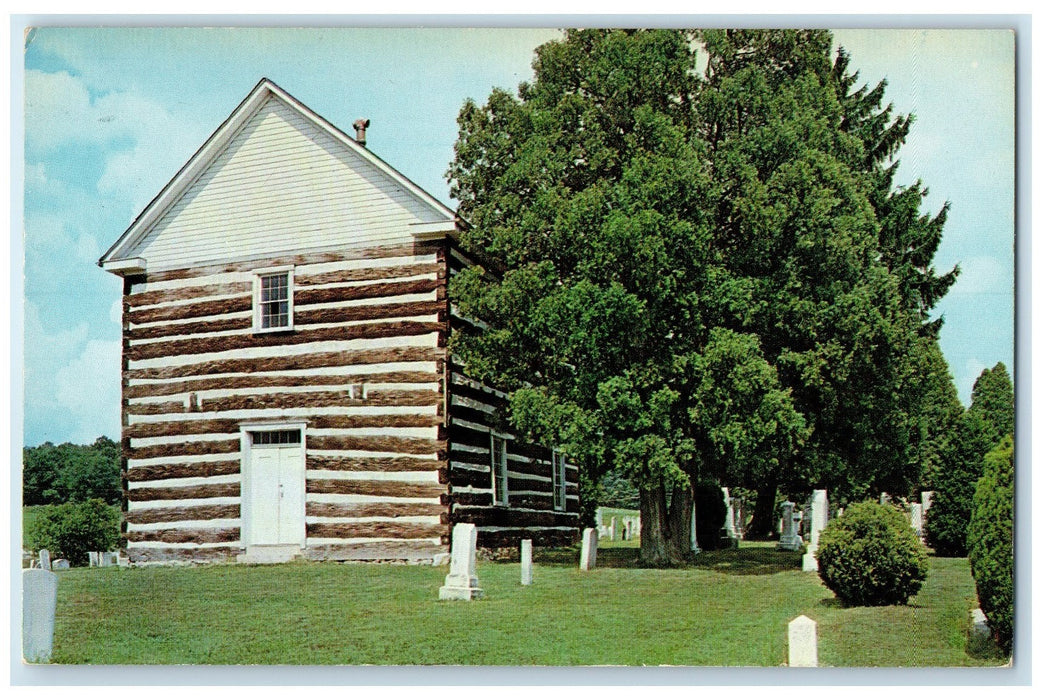 1965 The Old Union Church Exterior Schellsburg Near Bedford PA Trees Postcard