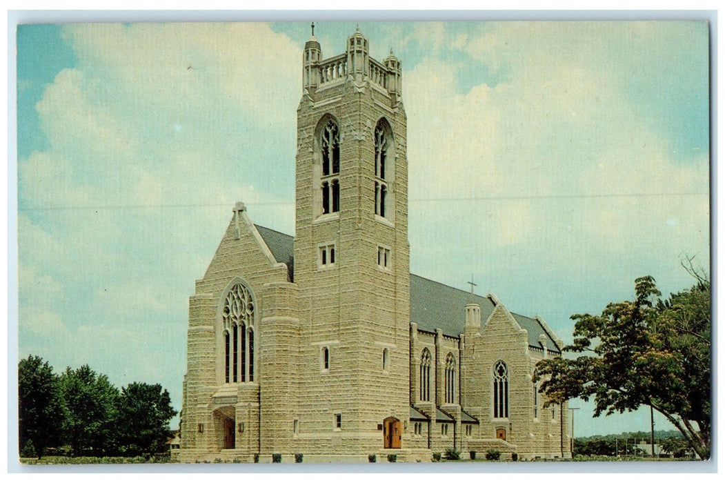 c1960s Williams Memorial Chapel Exterior Point Lookout Missouri MO Tree Postcard