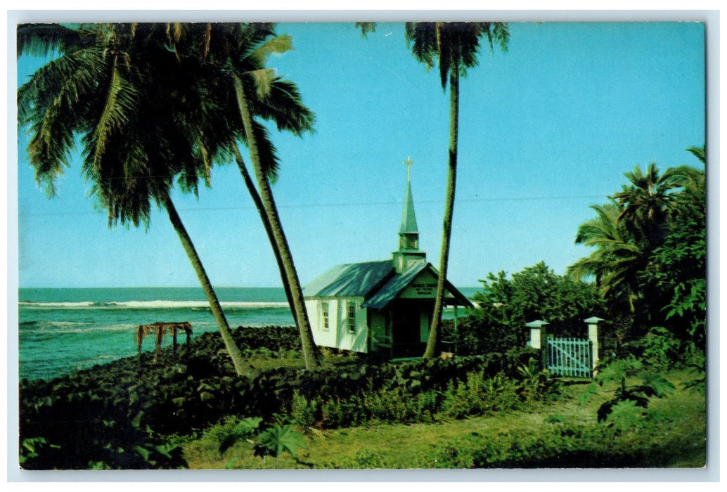 c1960's The Blue Church Of St. Peter's Exterior Kona Hawaii HI Unposted Postcard